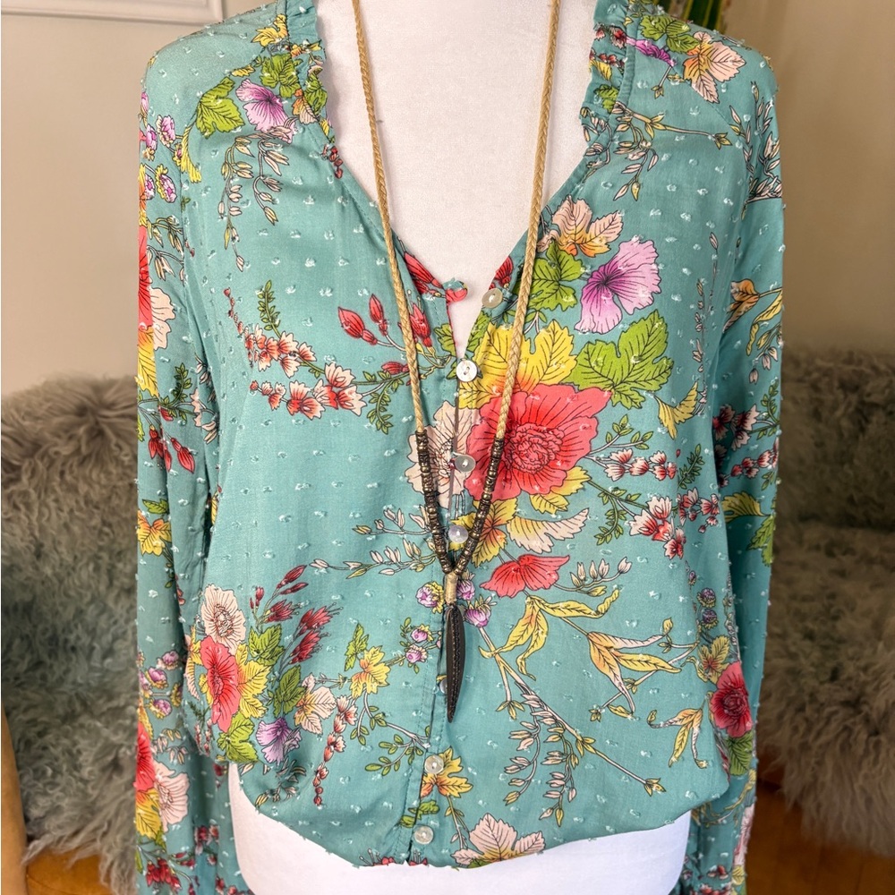 Lovestitch Floral Teal Blouse